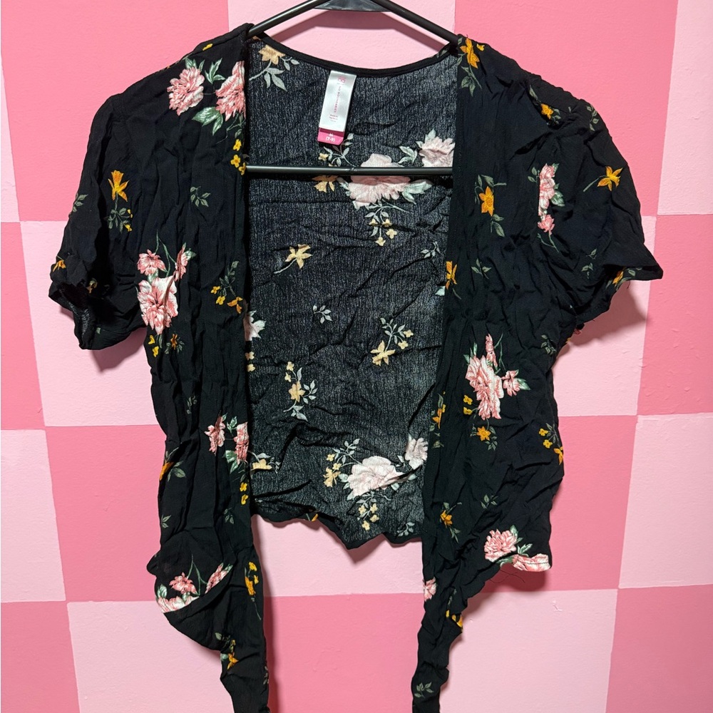 Floral Black Women's Top